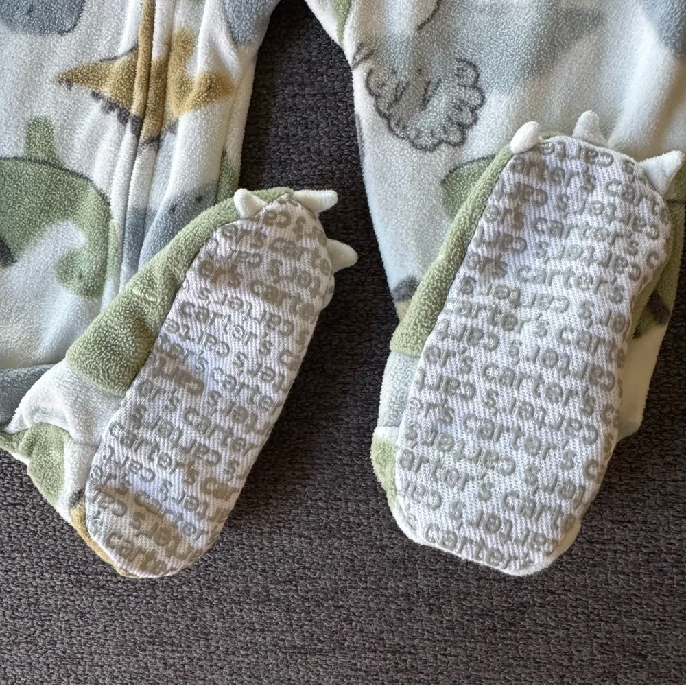Carter’s Dinosaurs Fleece Pajama Footed 2-way Zip Baby Boy 12M